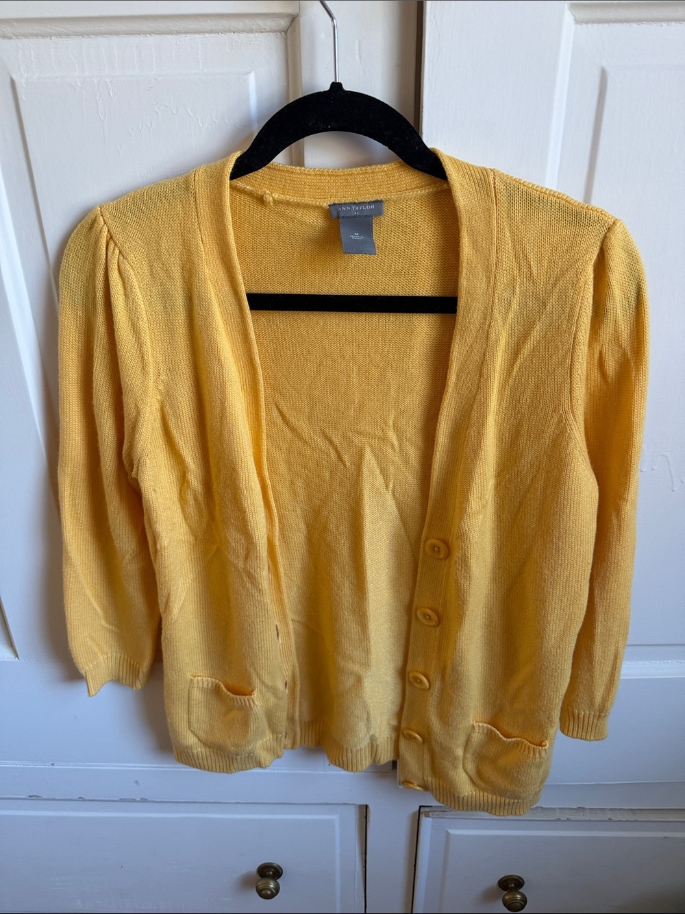 Ann Taylor Sunshine Yellow Button-Front Women's Cardigan